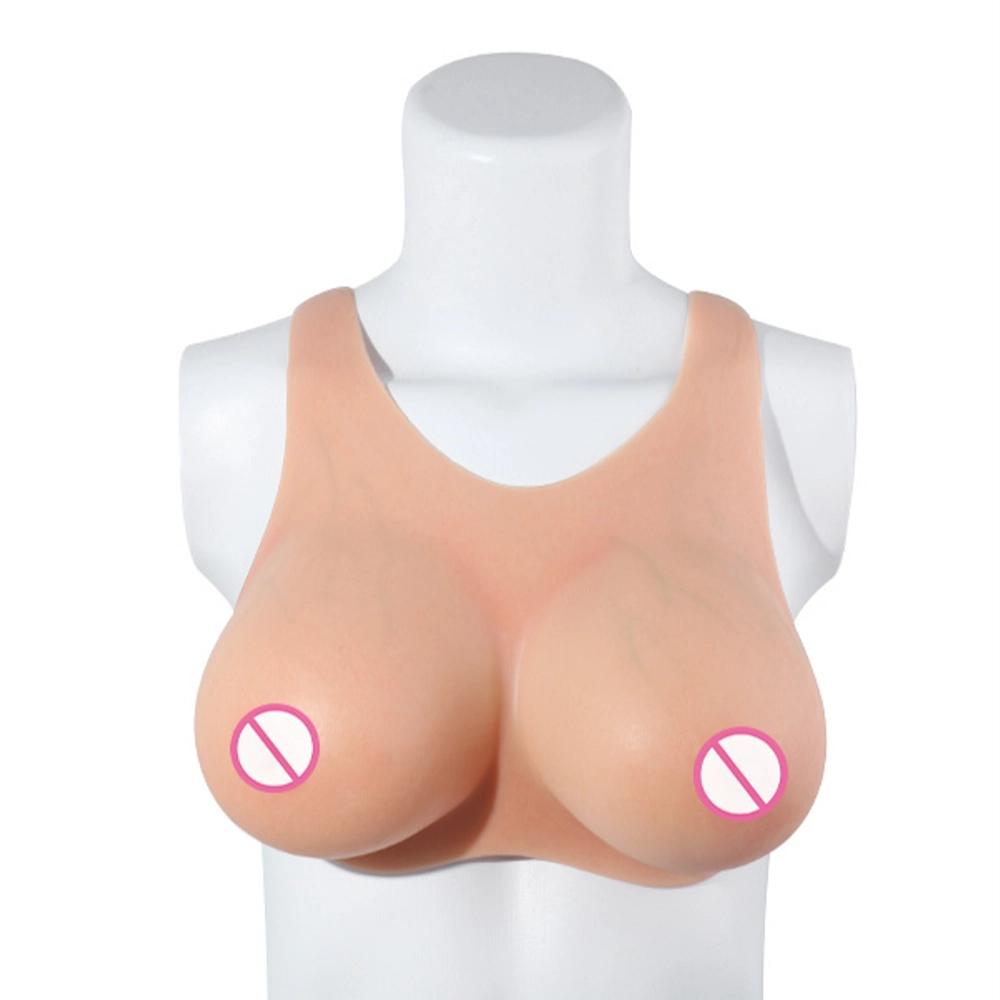 B-E Cup Short-sleeve Round-neck Simulates Real Sinew Texture Magic Tape Silicone Breastplate