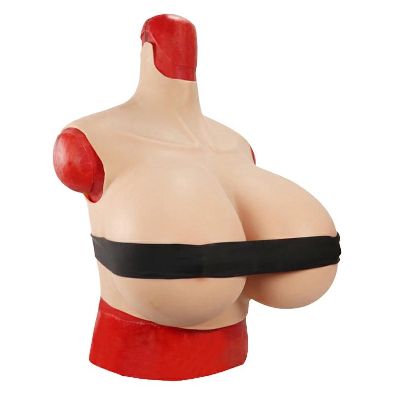 H-Z Cup High Neck Short-sleeve Silicone Breastplate