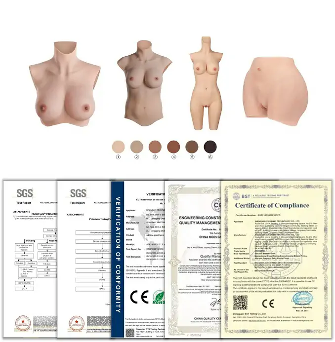 CrossdressForm products, color tones and quality certificates