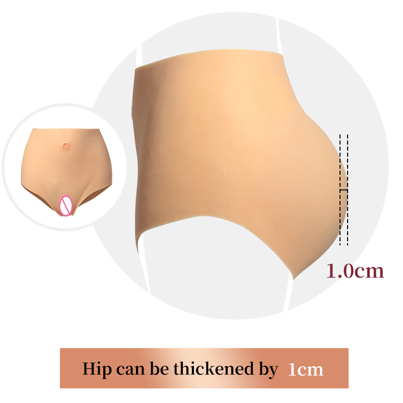 High-Waist Fake Vagina Silicone Panties