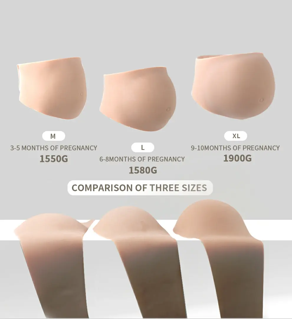 Seamless Silicone Pregnancy Belly — 1–9 Month Simulation detail 1