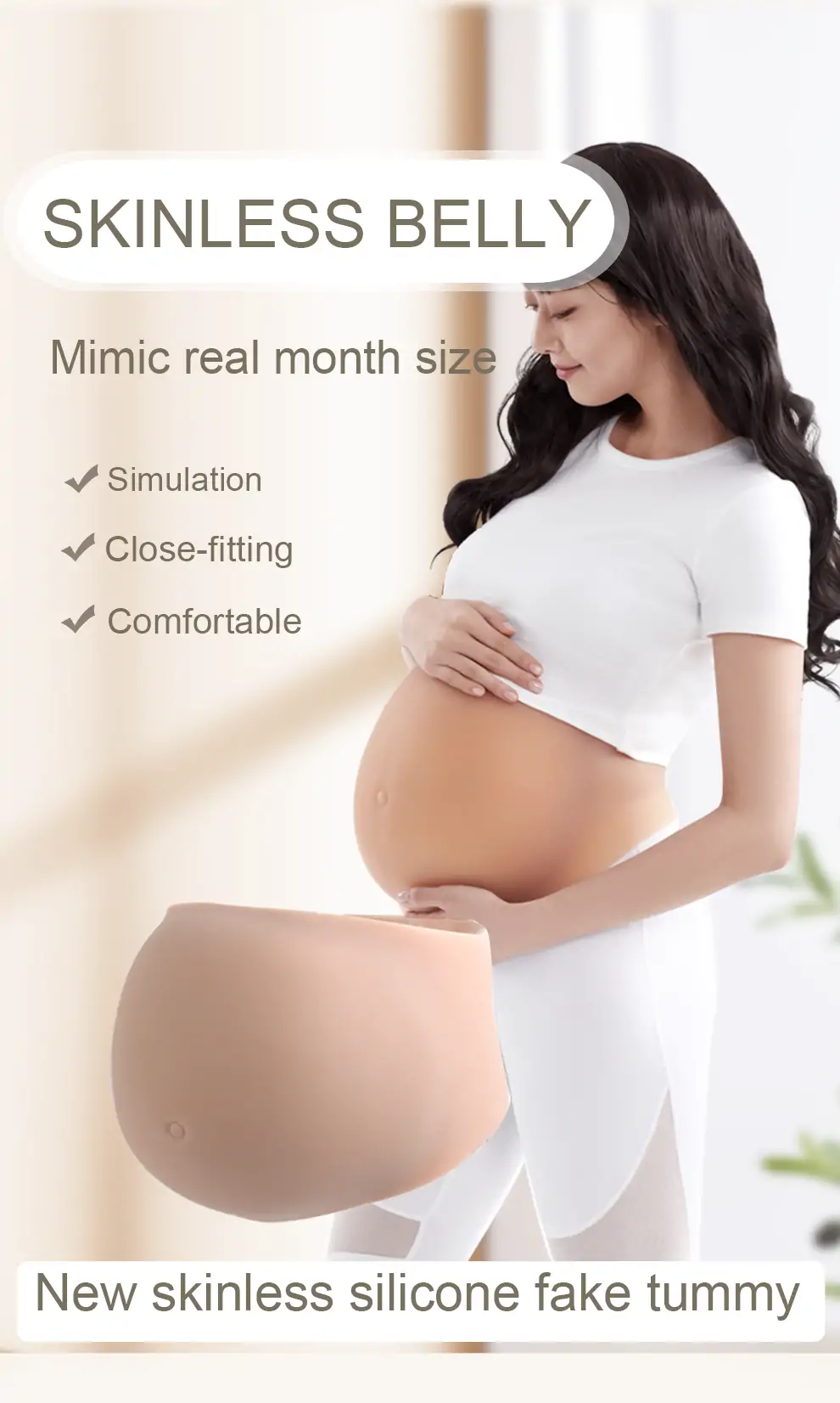 Seamless Silicone Pregnancy Belly — 1–9 Month Simulation detail 2