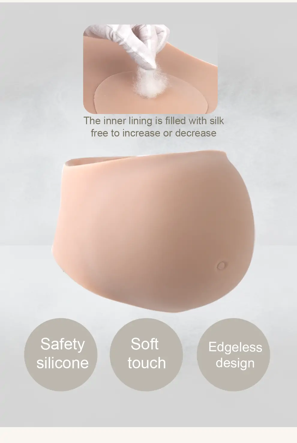 Seamless Silicone Pregnancy Belly — 1–9 Month Simulation detail 3