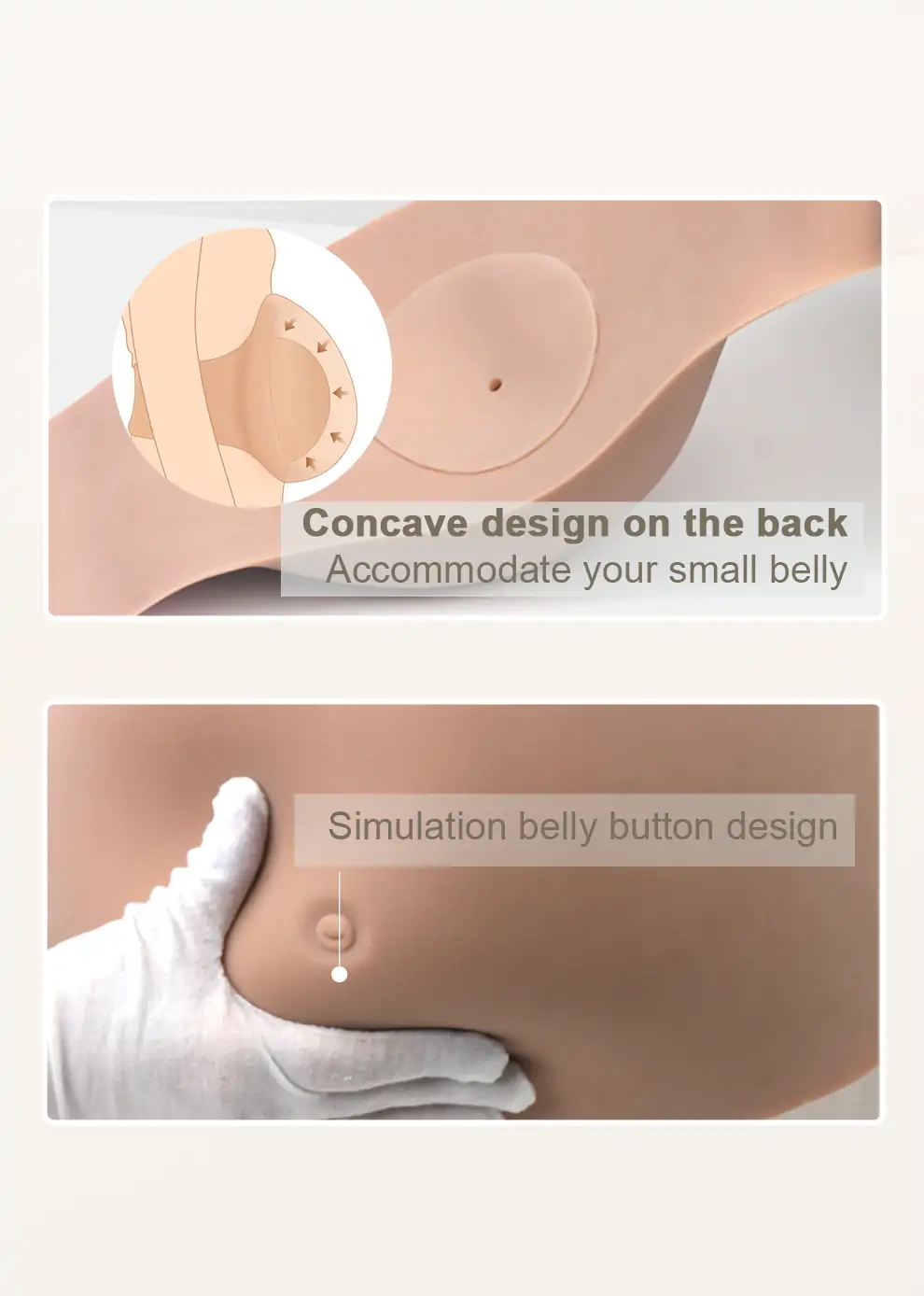 Seamless Silicone Pregnancy Belly — 1–9 Month Simulation detail 5