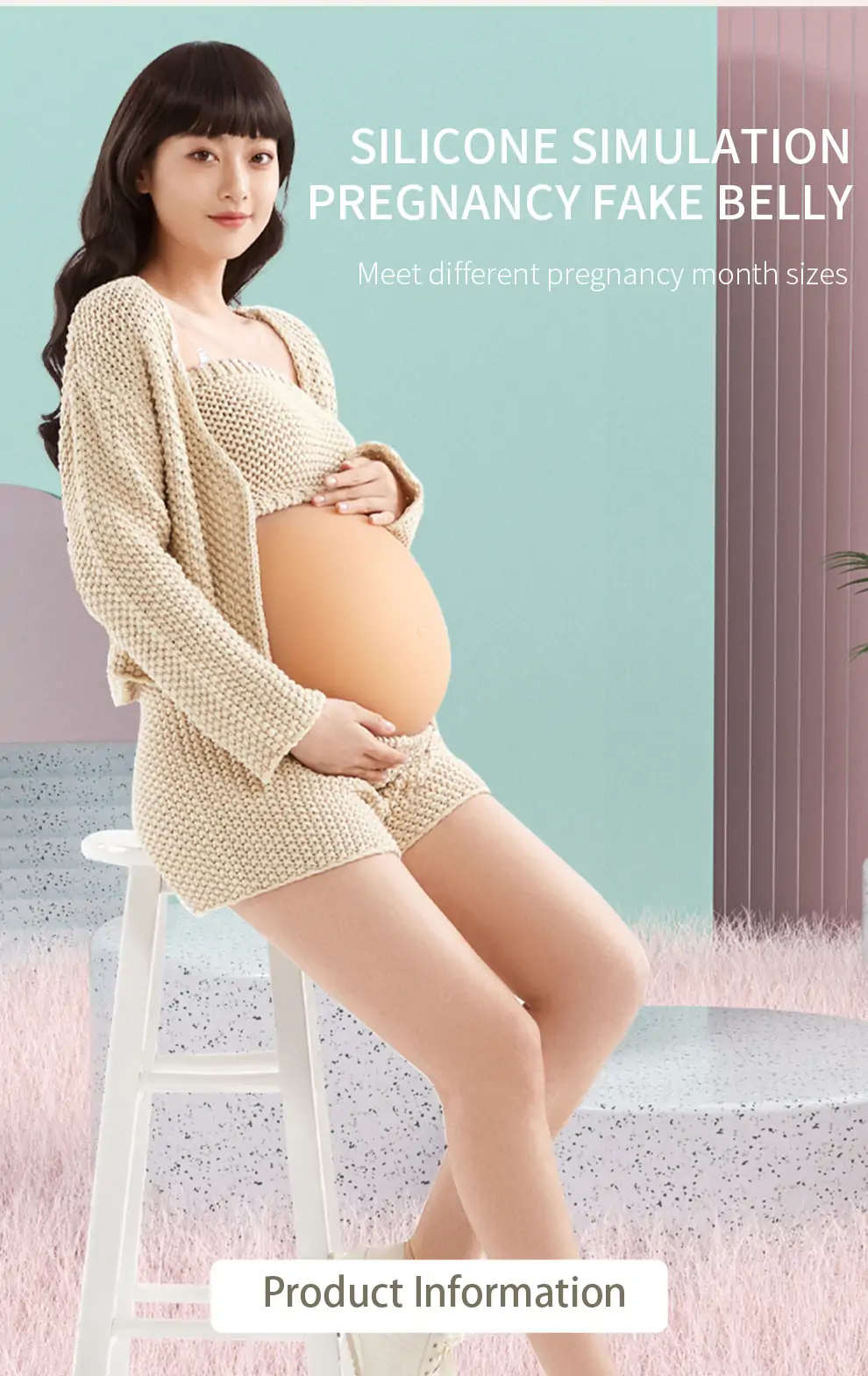 Seamless Silicone Pregnancy Belly — 1–9 Month Simulation detail 6