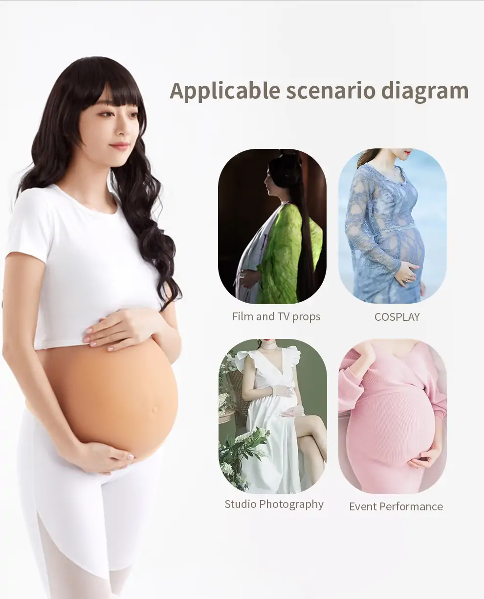 Seamless Silicone Pregnancy Belly — 1–9 Month Simulation detail 8