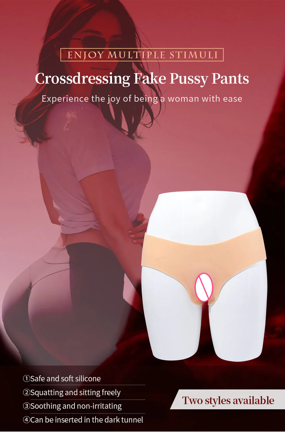 Fake Vagina Silicone Triangle Panties — Realistic Detail detail 1