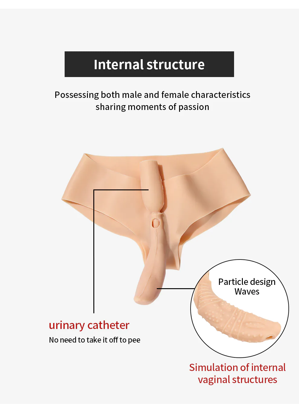 Fake Vagina Silicone Triangle Panties — Realistic Detail detail 9